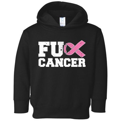 FU Cancer Funny Breast Cancer Awareness Toddler Hoodie