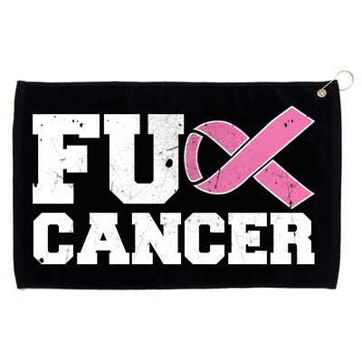 FU Cancer Funny Breast Cancer Awareness Grommeted Golf Towel