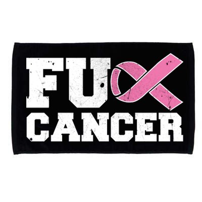 FU Cancer Funny Breast Cancer Awareness Microfiber Hand Towel