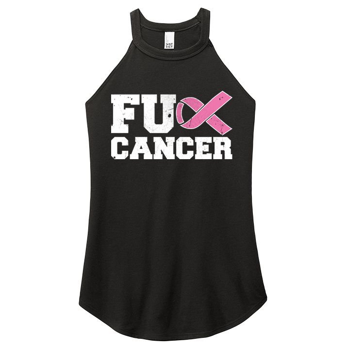 FU Cancer Funny Breast Cancer Awareness Women's Perfect Tri Rocker Tank