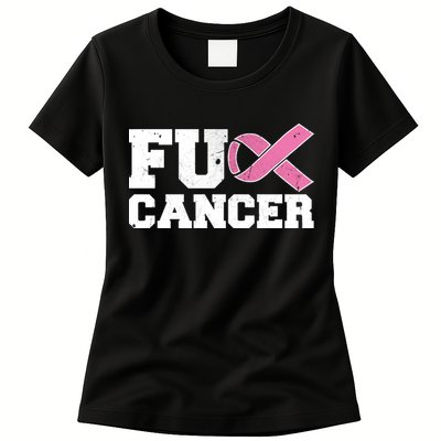 FU Cancer Funny Breast Cancer Awareness Womens T-Shirt