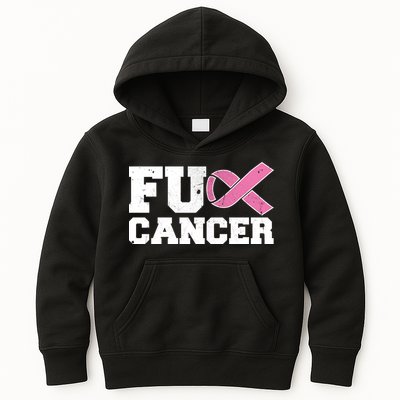 FU Cancer Funny Breast Cancer Awareness Kids Hoodie