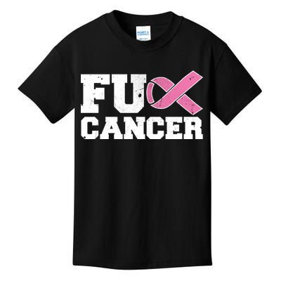 FU Cancer Funny Breast Cancer Awareness Kids T-Shirt