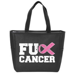 FU Cancer Funny Breast Cancer Awareness Zip Tote Bag