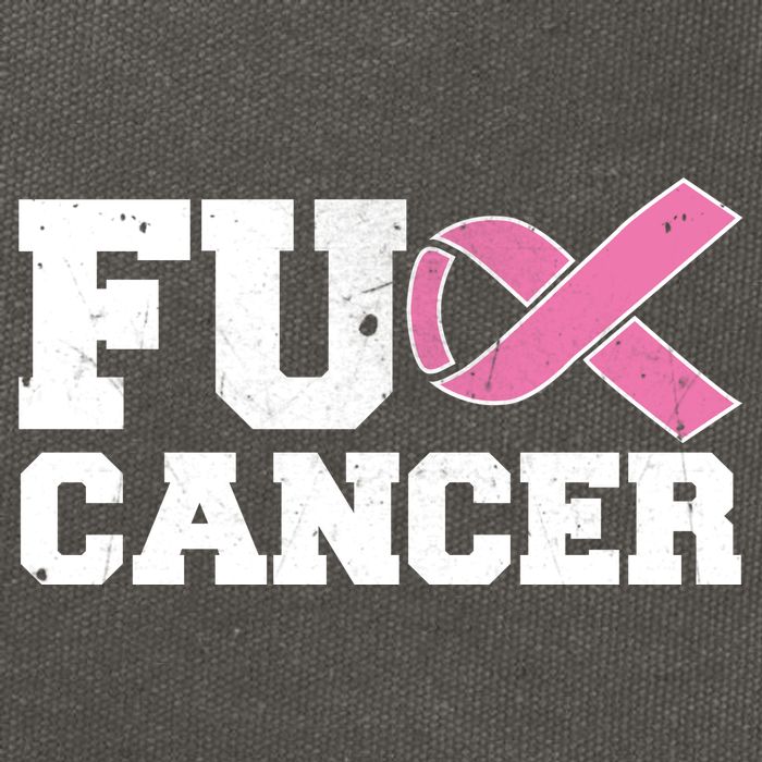 FU Cancer Funny Breast Cancer Awareness Cotton Canvas Backpack