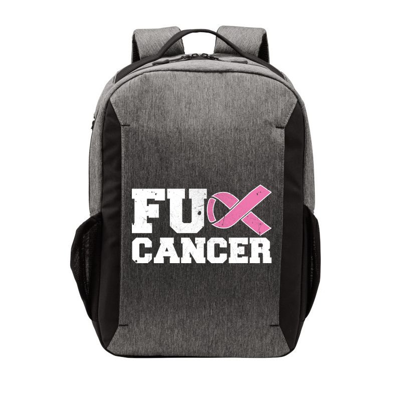 FU Cancer Funny Breast Cancer Awareness Vector Backpack