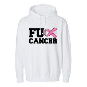 FU Cancer Funny Breast Cancer Awareness Garment-Dyed Fleece Hoodie