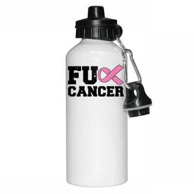 FU Cancer Funny Breast Cancer Awareness Aluminum Water Bottle