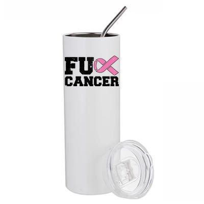 FU Cancer Funny Breast Cancer Awareness Stainless Steel Tumbler