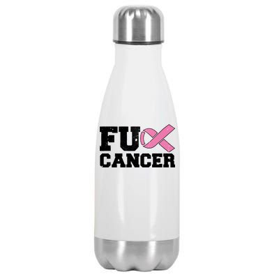 FU Cancer Funny Breast Cancer Awareness Stainless Steel Insulated Water Bottle