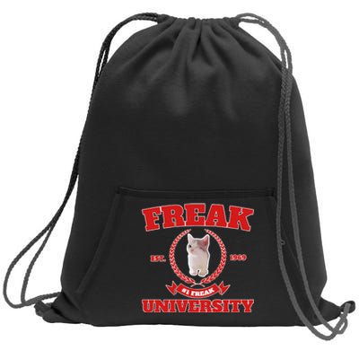 Freak University #1 Freak Cat Est 1969 Sweatshirt Cinch Pack Bag