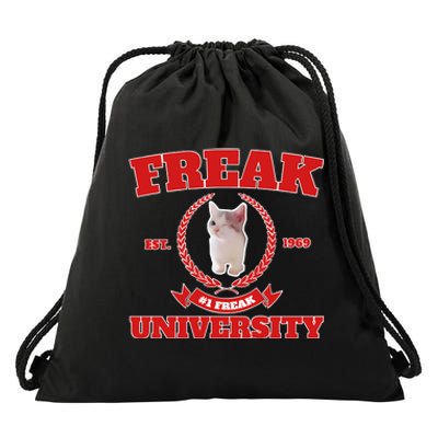 Freak University #1 Freak Cat Est 1969 Drawstring Bag