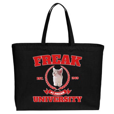 Freak University #1 Freak Cat Est 1969 Cotton Canvas Jumbo Tote