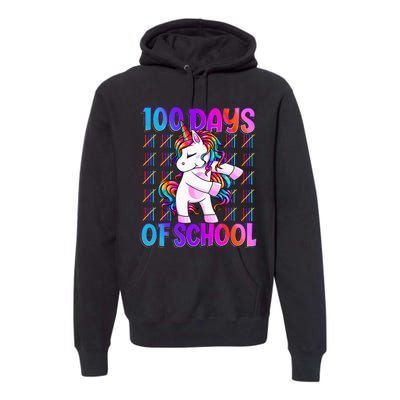 Funny Unicorn 100 Days Of School Premium Hoodie