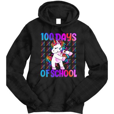 Funny Unicorn 100 Days Of School Tie Dye Hoodie