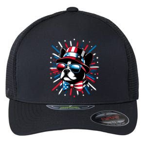 Firewoofs Usa 4th Of July Dog Lover Frenchie French Bulldog Gift Flexfit Unipanel Trucker Cap