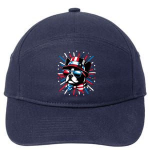 Firewoofs Usa 4th Of July Dog Lover Frenchie French Bulldog Gift 7-Panel Snapback Hat