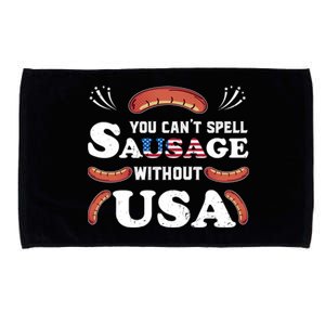 Funny Usa 4th Of July Sausage Bbq Family Outfit Costume Gift Microfiber Hand Towel