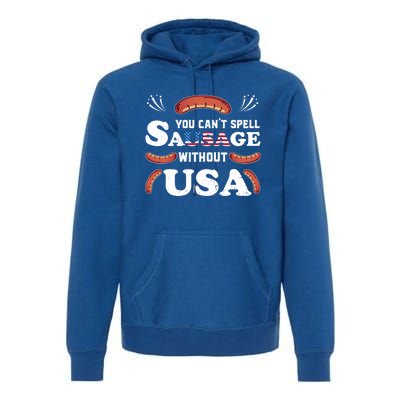 Funny Usa 4th Of July Sausage Bbq Family Outfit Costume Gift Premium Hoodie