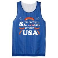 Funny Usa 4th Of July Sausage Bbq Family Outfit Costume Gift Mesh Reversible Basketball Jersey Tank