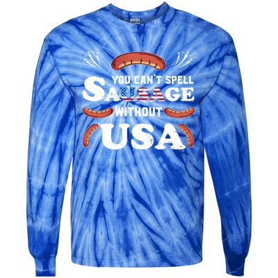 Funny Usa 4th Of July Sausage Bbq Family Outfit Costume Gift Tie-Dye Long Sleeve Shirt