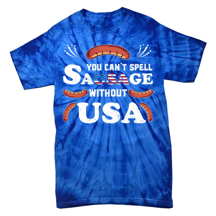 Funny Usa 4th Of July Sausage Bbq Family Outfit Costume Gift Tie-Dye T-Shirt