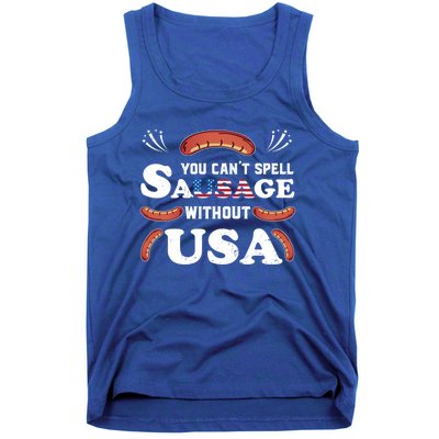 Funny Usa 4th Of July Sausage Bbq Family Outfit Costume Gift Tank Top