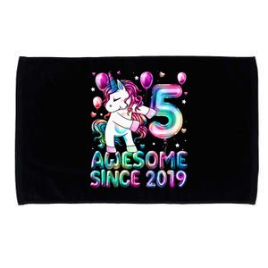 Flossing Unicorn 5 Year Old 5th Birthday Girl Unicorn Party  Microfiber Hand Towel