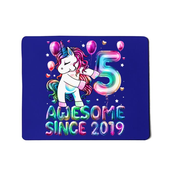 Flossing Unicorn 5 Year Old 5th Birthday Girl Unicorn Party  Mousepad