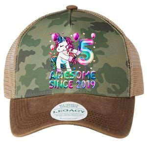 Flossing Unicorn 5 Year Old 5th Birthday Girl Unicorn Party Legacy Tie Dye Trucker Hat