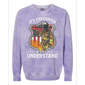 Firefighter Usa American Flag Fire Departt Rescue Hero Gift Colorblast Crewneck Sweatshirt