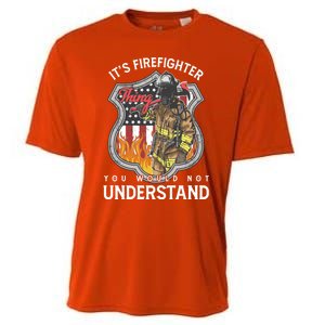 Firefighter Usa American Flag Fire Departt Rescue Hero Gift Cooling Performance Crew T-Shirt