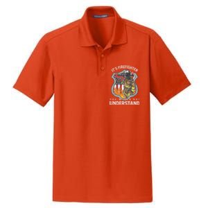 Firefighter Usa American Flag Fire Departt Rescue Hero Gift Dry Zone Grid Polo