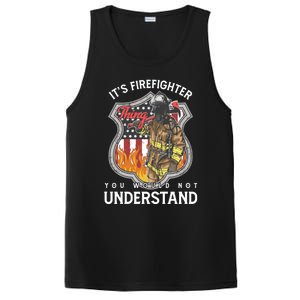 Firefighter Usa American Flag Fire Departt Rescue Hero Gift PosiCharge Competitor Tank