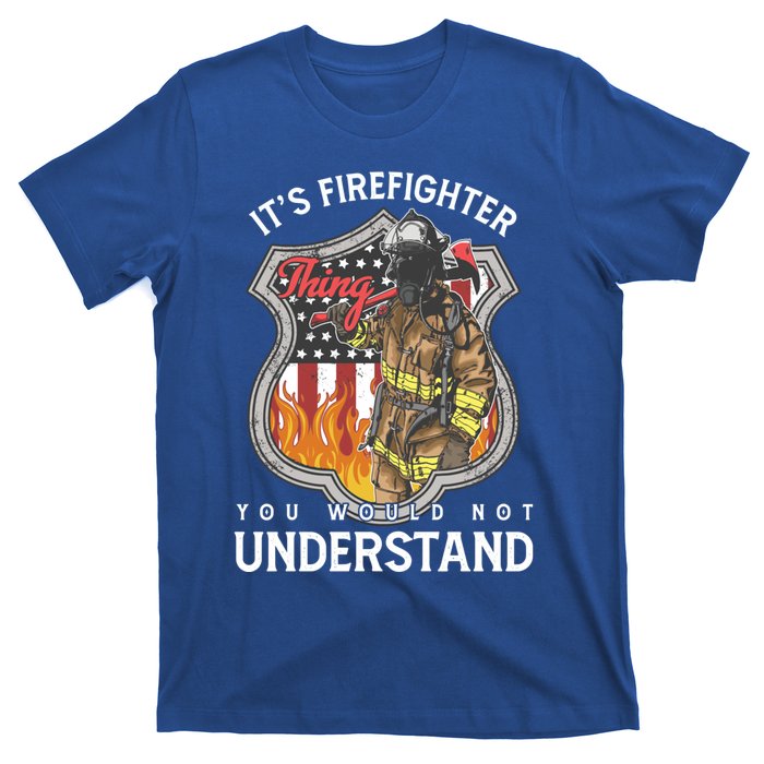 Firefighter Usa American Flag Fire Departt Rescue Hero Gift T-Shirt