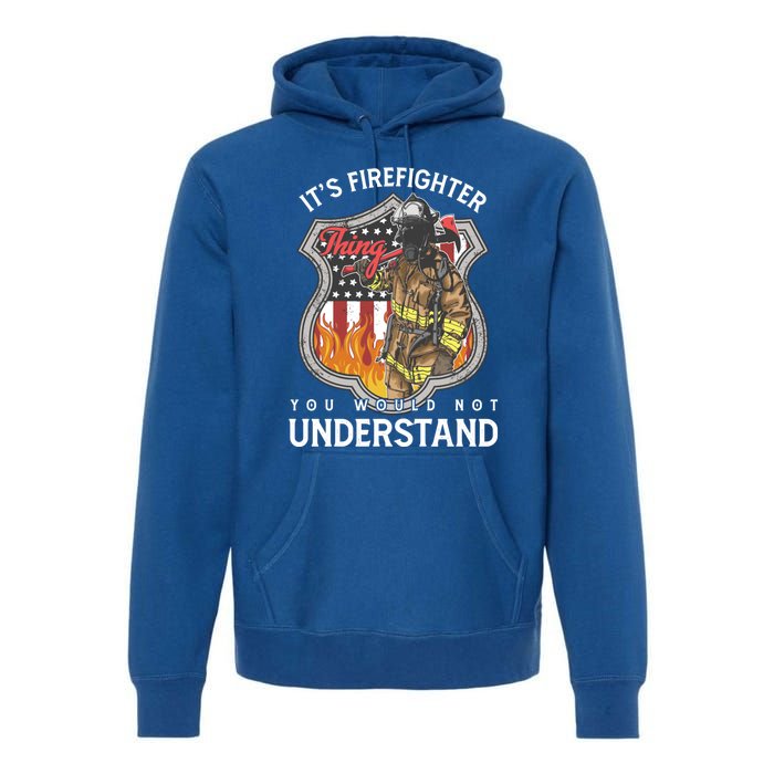 Firefighter Usa American Flag Fire Departt Rescue Hero Gift Premium Hoodie