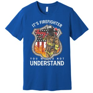 Firefighter Usa American Flag Fire Departt Rescue Hero Gift Premium T-Shirt