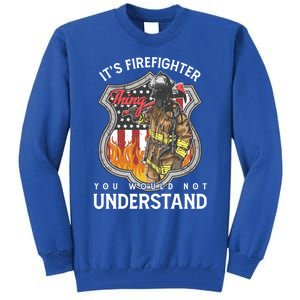 Firefighter Usa American Flag Fire Departt Rescue Hero Gift Tall Sweatshirt