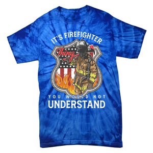 Firefighter Usa American Flag Fire Departt Rescue Hero Gift Tie-Dye T-Shirt