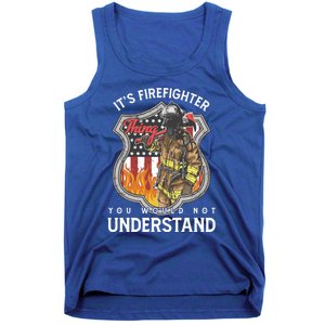 Firefighter Usa American Flag Fire Departt Rescue Hero Gift Tank Top