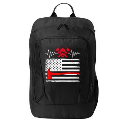 Firefighter Usa American Flag With Wildland Firefighter Hero Cute Gift City Backpack