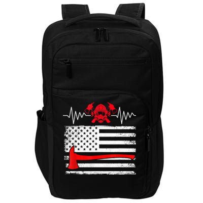 Firefighter Usa American Flag With Wildland Firefighter Hero Cute Gift Impact Tech Backpack