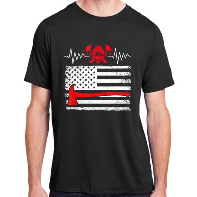 Firefighter Usa American Flag With Wildland Firefighter Hero Cute Gift Adult ChromaSoft Performance T-Shirt