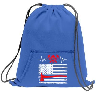 Firefighter Usa American Flag With Wildland Firefighter Hero Cute Gift Sweatshirt Cinch Pack Bag