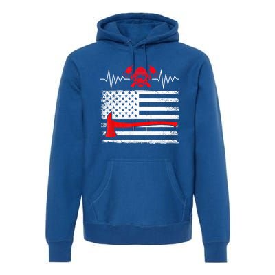 Firefighter Usa American Flag With Wildland Firefighter Hero Cute Gift Premium Hoodie