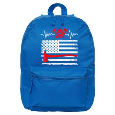 Firefighter Usa American Flag With Wildland Firefighter Hero Cute Gift 16 in Basic Backpack