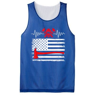 Firefighter Usa American Flag With Wildland Firefighter Hero Cute Gift Mesh Reversible Basketball Jersey Tank