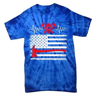 Firefighter Usa American Flag With Wildland Firefighter Hero Cute Gift Tie-Dye T-Shirt