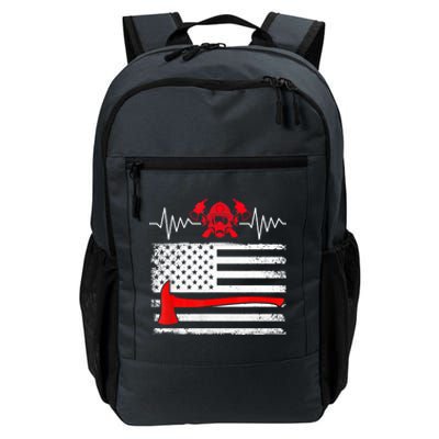 Firefighter Usa American Flag With Wildland Firefighter Hero Cute Gift Daily Commute Backpack