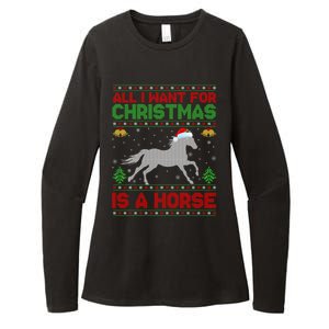 Funny Ugly All I Want For Christmas Is A Horse Gift Womens CVC Long Sleeve Shirt